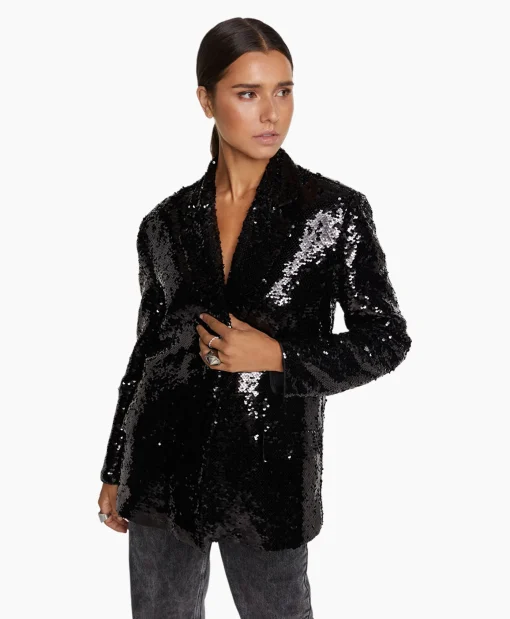 Cheap Blazer Woven With Strass Zwart Dames Blazers