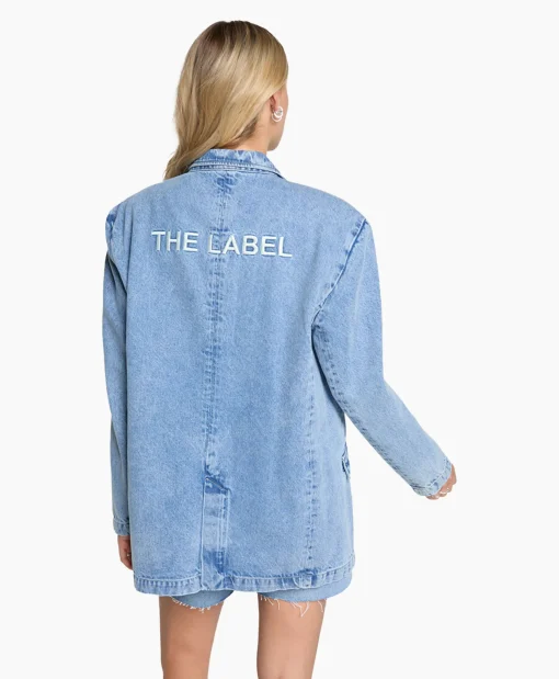 Cheap Blazer Woven Denim Blauw Dames Blazers