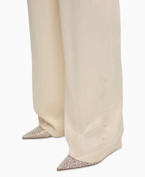 Flash Sale Pantalon Woven Satin Ecru Dames Broeken