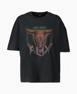 New T-Shirt Korte Mouw Knitted Bull Zwart Dames T-Shirts & Tops