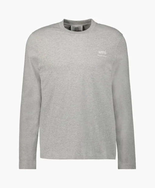 Best Sale T-Shirt Ami Am Antraciet Heren T-Shirts