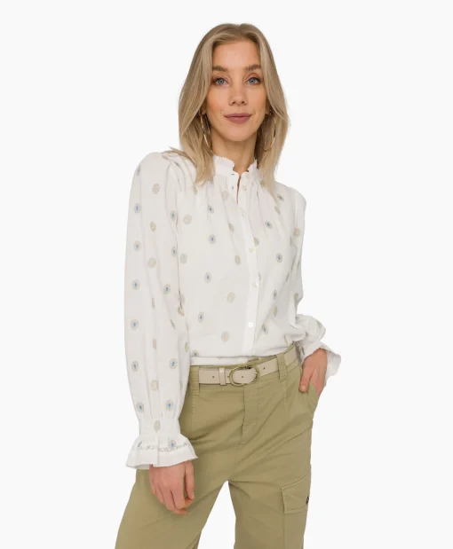 Best Blouse 17A05-03172B-1 Off White Dames Blouses