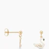 Discount Oorbellen Single Swan Lake Stud Earring Silver Gol Wit Dames Sieraden