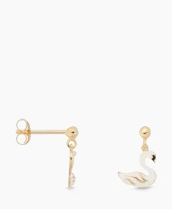 Discount Oorbellen Single Swan Lake Stud Earring Silver Gol Wit Dames Sieraden