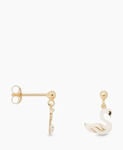 Discount Oorbellen Single Swan Lake Stud Earring Silver Gol Wit Dames Sieraden