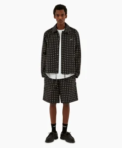 Online Jack Coach Heart Print Zwart Heren Jassen