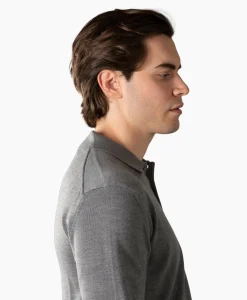 Store Polo Longsleeve Donker Grijs Heren Polo's