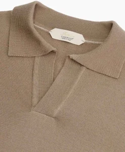 Best Pullover Buttonless Polo L Taupe Heren Truien