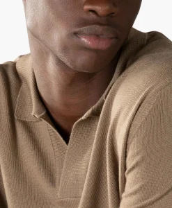 Best Pullover Buttonless Polo L Taupe Heren Truien