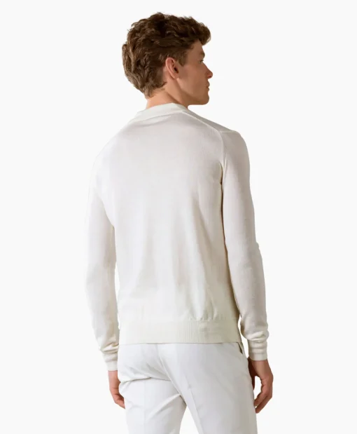 New Pullover Rib Zip Polos Ls Ivoor / Naturel Heren Truien