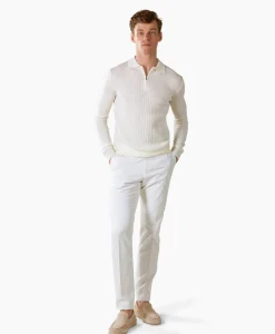 New Pullover Rib Zip Polos Ls Ivoor / Naturel Heren Truien