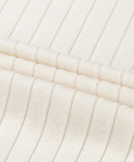 New Pullover Rib Zip Polos Ls Ivoor / Naturel Heren Truien