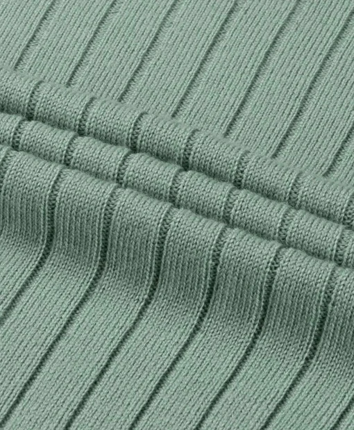 Online Pullover Rib Zip Polos Ls Licht Groen Heren Truien