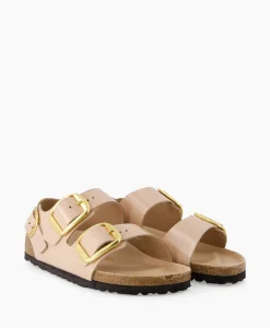 Hot Sandaal Zonder Hak Milano Beige Dames Sandalen