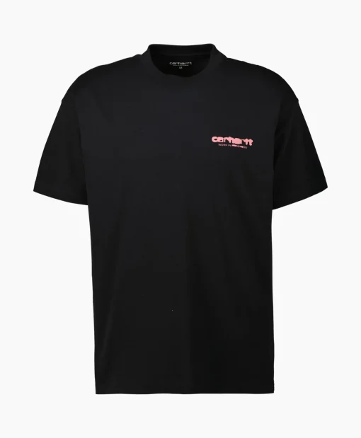 Flash Sale T-Shirt S/S Ink Bleed Organic Cotton Zwart Heren T-Shirts