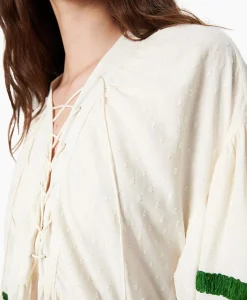 Flash Sale Blouse Liberty Embroidered Off White Dames Blouses