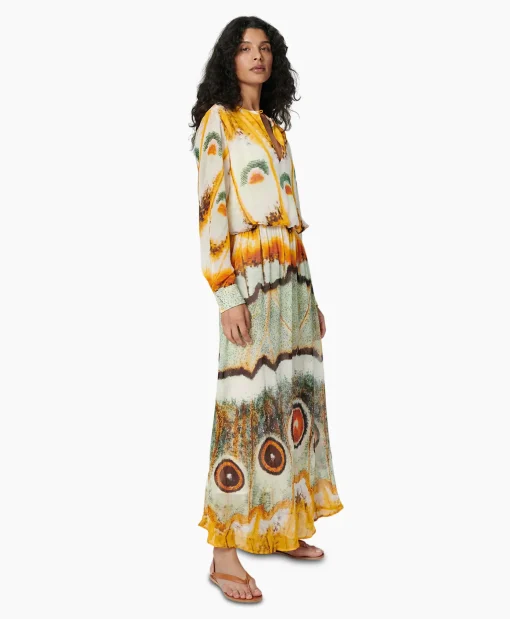 Clearance Maxi Jurk Layla Geel Dames Bruiloftskleding