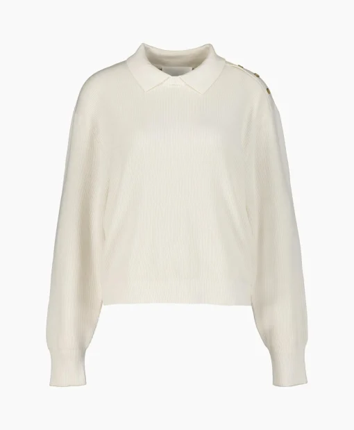 Online Pullover Cropped Polo Off White Dames Truien