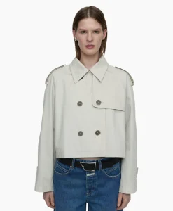 Fashion Trenchcoat Cropped Ecru Dames Jassen