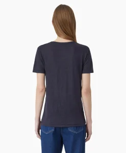 New T-Shirt Korte Mouw V-Neck Blauw Dames T-Shirts & Tops