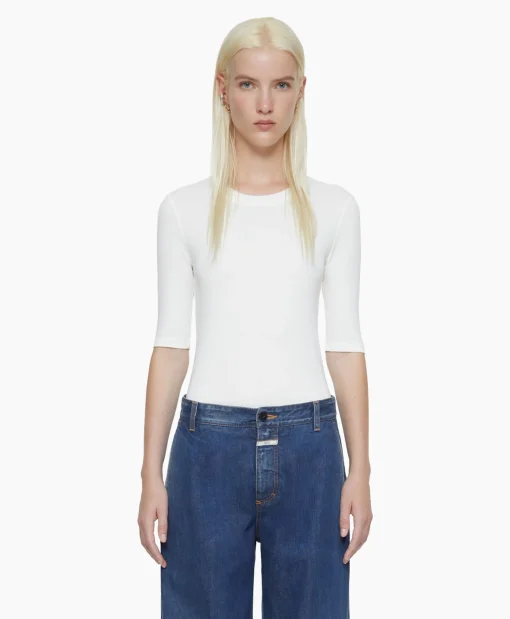 Online T-Shirt Korte Mouw Crewneck Short Sleeve Off White Dames T-Shirts & Tops