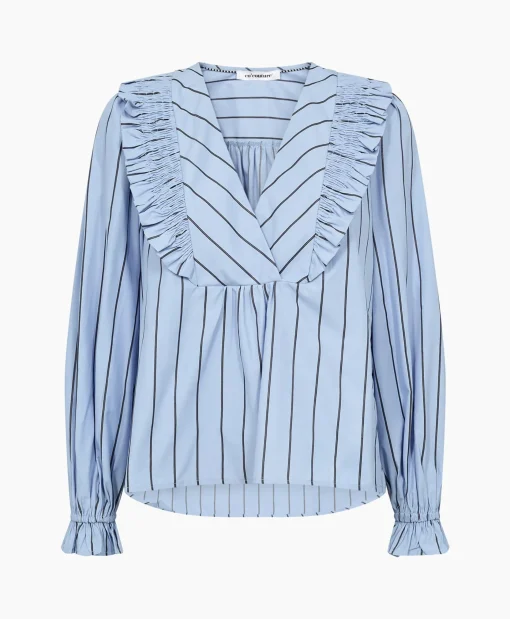 Shop Co'Couture Blouse Ivana Smock Frill Blauw Dames Blouses