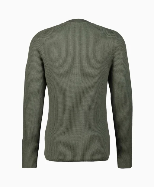 Fashion Pullover Sea Island Ribbed Knit Groen Heren Truien