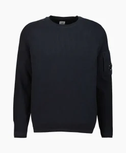 New Pullover Sea Island Lens Ribbed Knit Donker Blauw Heren Truien