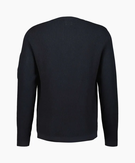 New Pullover Sea Island Lens Ribbed Knit Donker Blauw Heren Truien