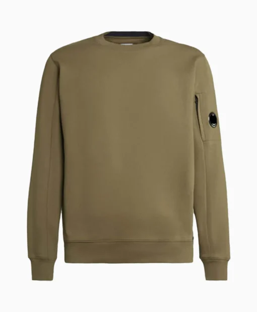 Online Sweater Diagonal Raised Fleece Groen Heren Truien
