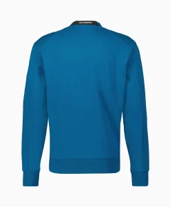 Sale Sweater Diagonal Raised Fleece Blauw Heren Truien