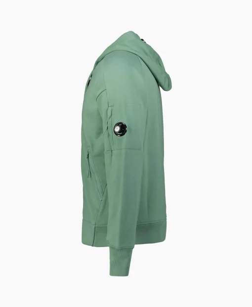 Hot Vest Diagonal Raised Fleece Zipped Groen Heren Vesten