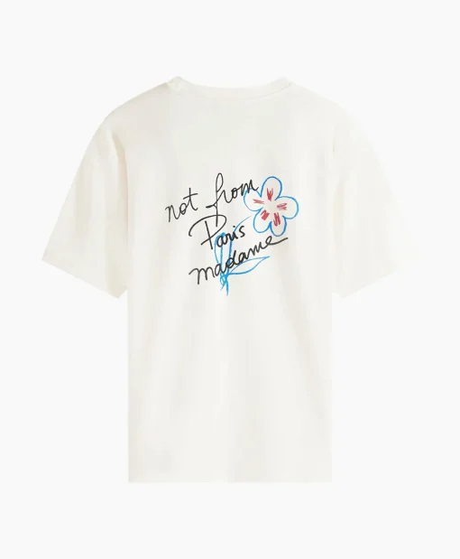 New Le T-Shirt Slogan Esquisse Ecru Heren T-Shirts