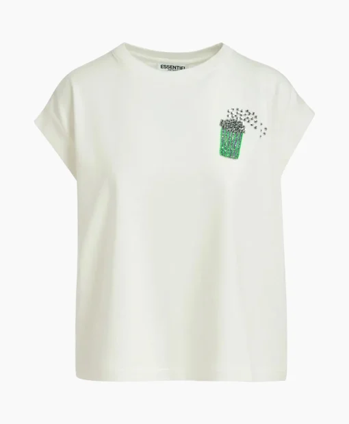 Flash Sale T-Shirt Korte Mouw Faustina Off White Dames T-Shirts & Tops