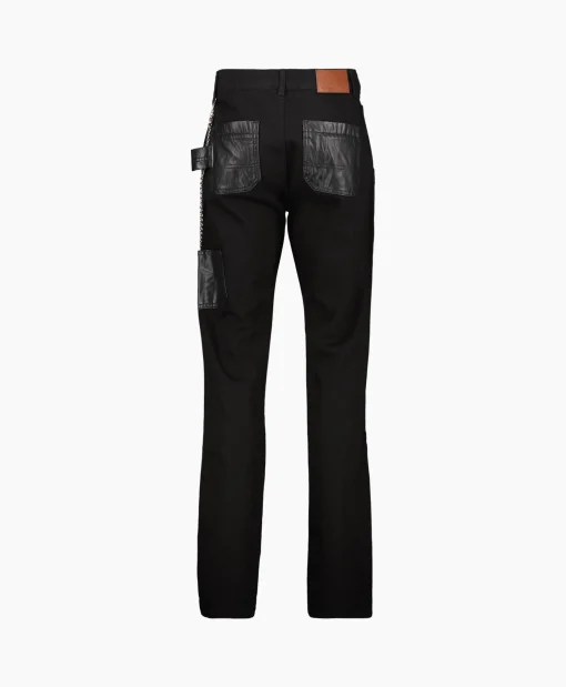 Online Flaneur Jeans Carpenter Straight With Leather Patches Zwart Heren Broeken