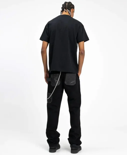 Online Flaneur Jeans Carpenter Straight With Leather Patches Zwart Heren Broeken