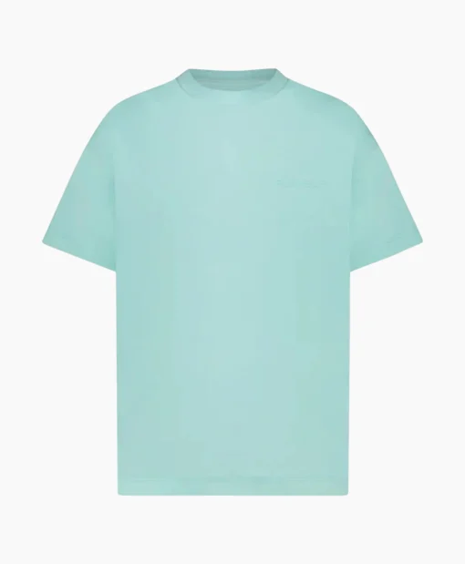 Hot Flaneur T-Shirt Korte Mouw Tonal Logo Blauw Heren T-Shirts
