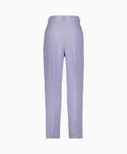 Outlet Pantalon Chic Linen Herringbone High Waist Lila Dames Broeken