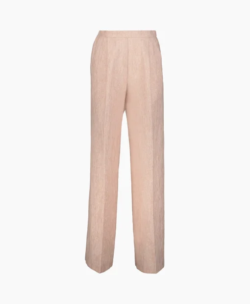 Cheap Pantalon Linen Lurex Micro Herringbone Wide Leg Rose Dames Broeken