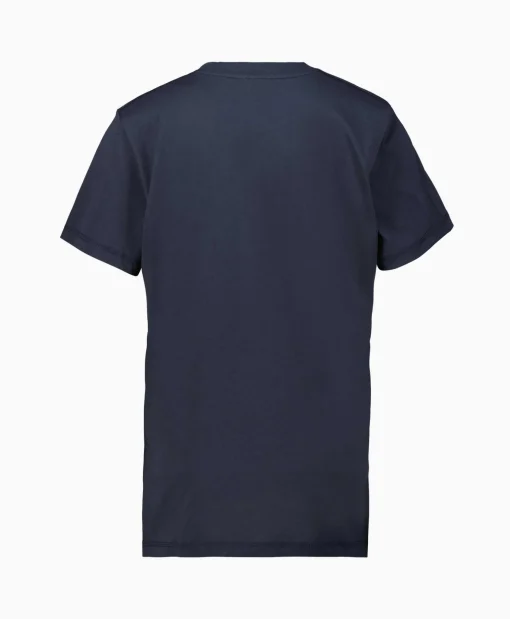 Cheap T-Shirt Korte Mouw Thin Jersey Relaxed O-Neck Donker Blauw Dames T-Shirts & Tops