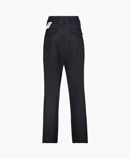 New Broek Golden M Wide Legs Compact Gabardine Wool Donker Blauw Heren Broeken