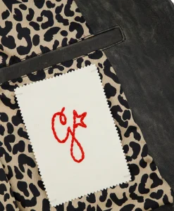 Store Leren Jas Golden W's Chiodo Distressed Bull Leathe Zwart Dames Jassen