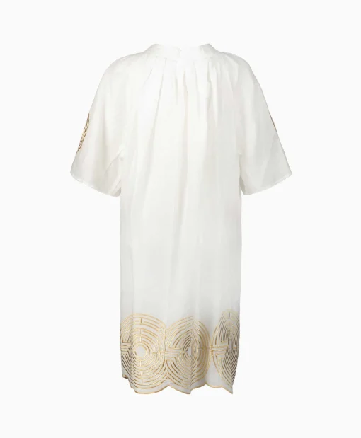 Hot Mini Jurk Short Labyrinth Bell Sleeve Wit Dames Bruiloftskleding