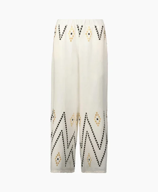 Shop Pantalon Zig Zag Elastic Waist Ivoor / Naturel Dames Broeken