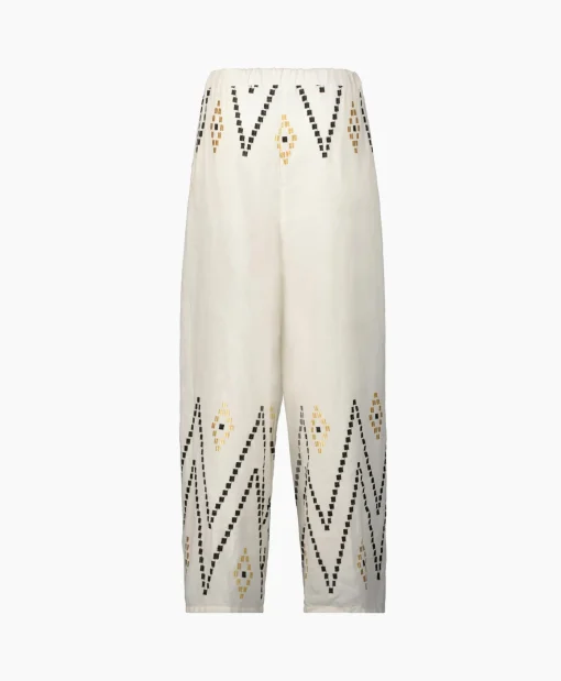 Shop Pantalon Zig Zag Elastic Waist Ivoor / Naturel Dames Broeken
