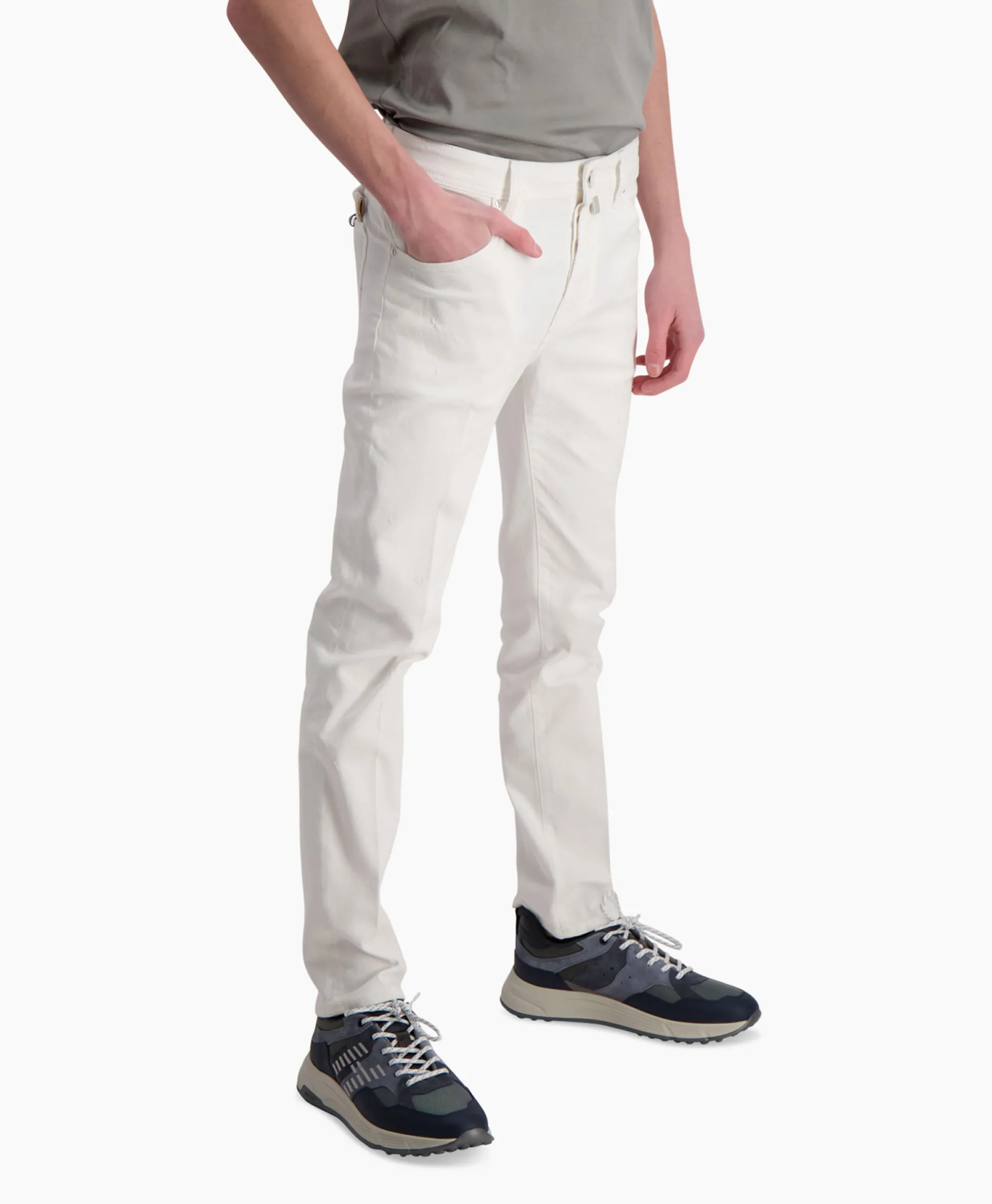 Store Jeans 5 Pkt Slim Crop/Carrot Scott Wit Heren Broeken