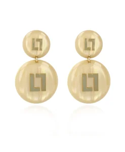 Outlet Oorbellen Ce Re Round Logo Sand Goud Dames Sieraden