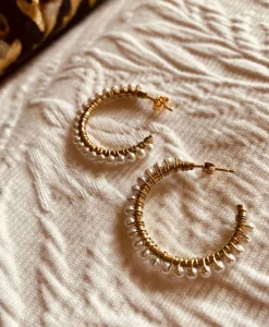 Cheap Oorbellen Cl Hoop With Pear Off White Dames Sieraden