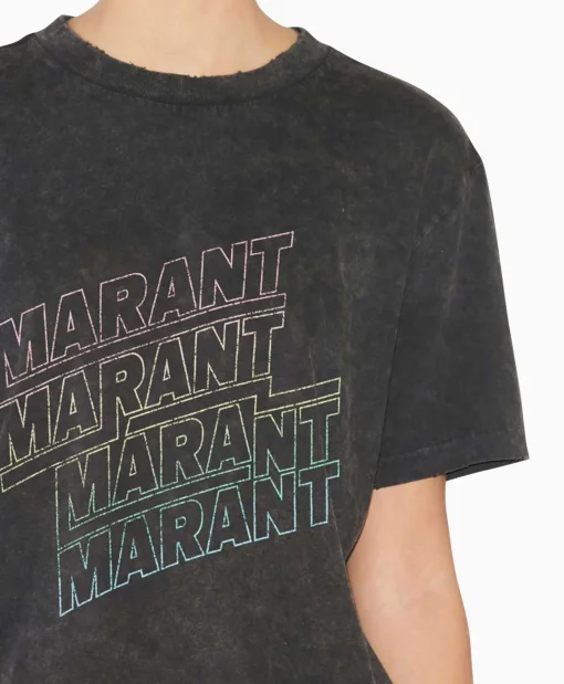 Hot Marant Etoile T-Shirt Korte Mouw Ziliani-Ga Zwart Dames T-Shirts & Tops