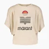 Outlet Marant Etoile T-Shirt Korte Mouw Kyanza-Gc Ecru Dames T-Shirts & Tops